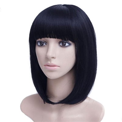 長直した合成髪 蕾付きのパー wig 前面 柔らかくて輝く髪 小型キャップ
