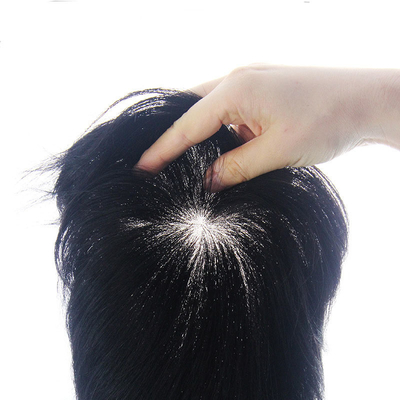 毛片タイプ ストレート 100%人間の髪 男性 トゥーピー 薄い肌と軽度の密度