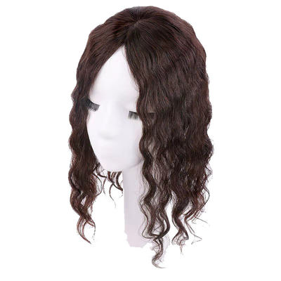 トップ 人髪 レディース ダークブラウン ロング 波紋 巻き糸 トップ クリップ 女性用 ヘア トップス
