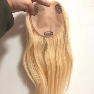 100% 女性用 人髪 トーパー ストレートスタイル 天然シルクベース トーピー
