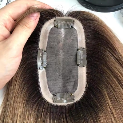 ヨーロッパ製 ヘアスタイリング 14 インチ アウトレット モノ トッパー 女性用 人間の髪